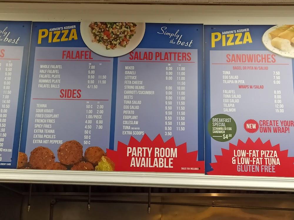 Amnon's Kosher Pizza Menu image 4